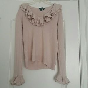 Silk and cashmere light pink sweater